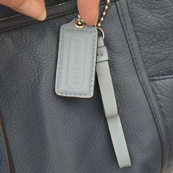 Coach Dark Blue Leather Tote - Picture 10 of 10